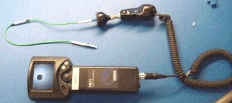 a handheld fiberscope with probe and adapter tip for 1.25 mm connector